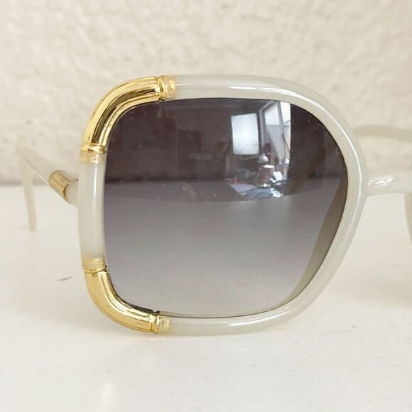 Vintage 70’s Disco Ted Lapidus Paris Oversize Cream Gold oversized  Sunglasses main image 15